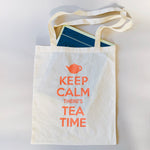 KEEP CALM<br>THERE'S<br>TEA TIME<br>コットンバッグ (薄手)