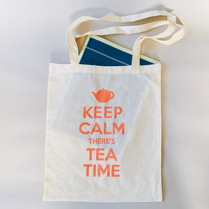 KEEP CALM<br>THERE'S<br>TEA TIME<br>コットンバッグ (薄手)