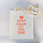 KEEP CALM<br>THERE'S<br>TEA TIME<br>コットンバッグ (薄手)